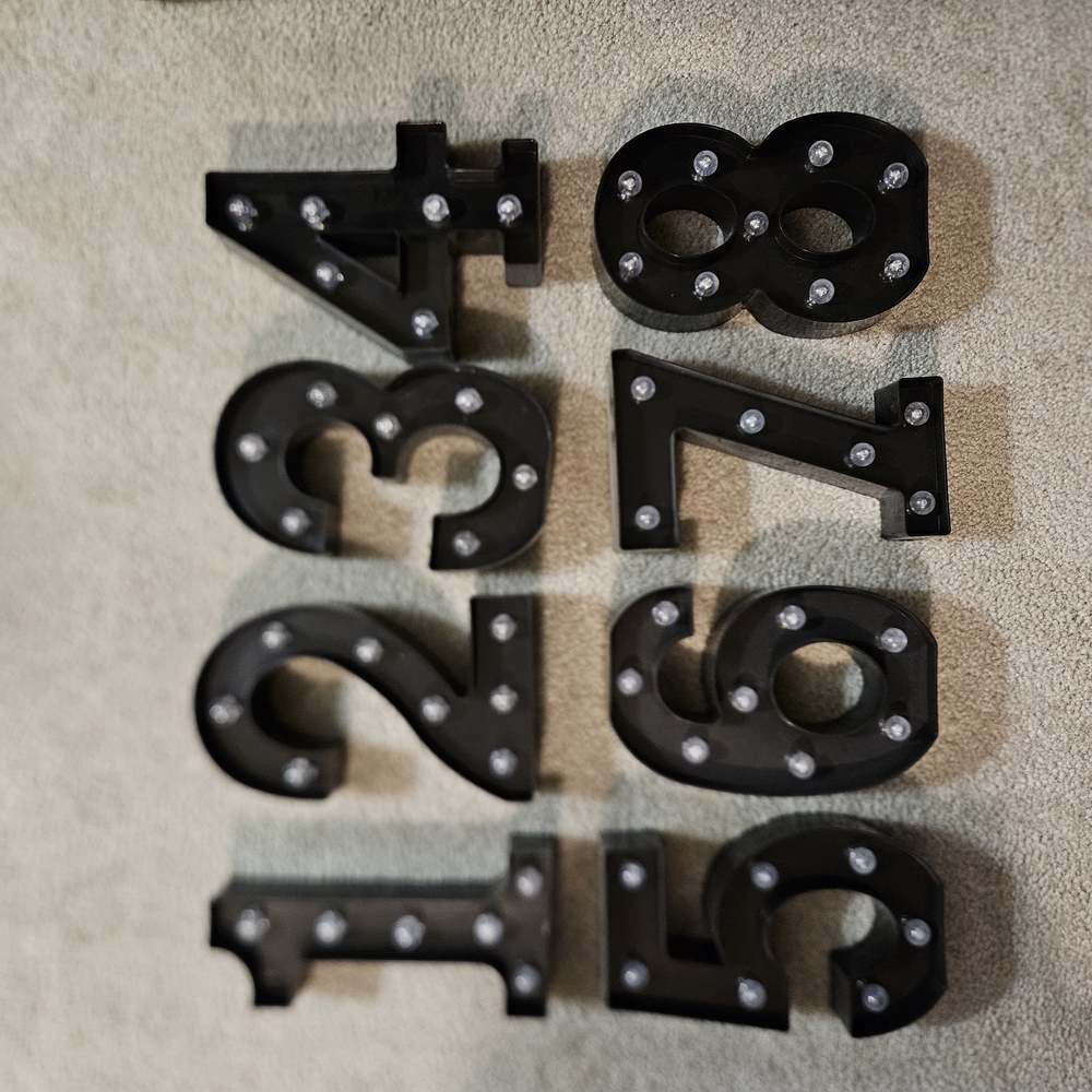 Black LED Number Wall Decor